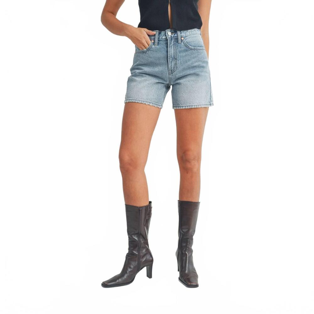 NEW JUDY BLUE women's high-rise cutoff denim shorts in blue